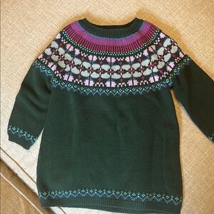 Tea Collection Green and Pink Nordic Sweater